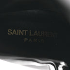 Saint Laurent Glazed Calfskin Auteuil 105mm Zip Boots 38 Black