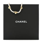Chanel Crystal Pearl CC Heart Choker Necklace Gold