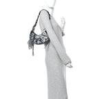 Balenciaga Agneau Arena Graffiti Le Cagole Shoulder Bag XS Black