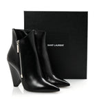 Saint Laurent Calfskin Niki 85 Wedge Booties 39.5 Black