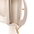 Chanel Shiny Aged Calfskin Quilted Mini Nano Kelly Shopper White
