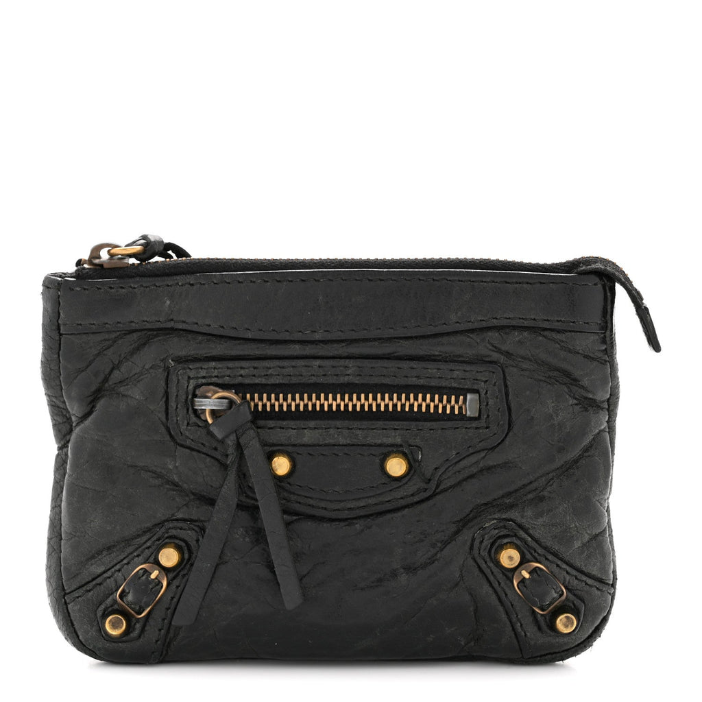 Balenciaga Agneau Classic Hardware M Porte-Monnaie Coin Purse Black