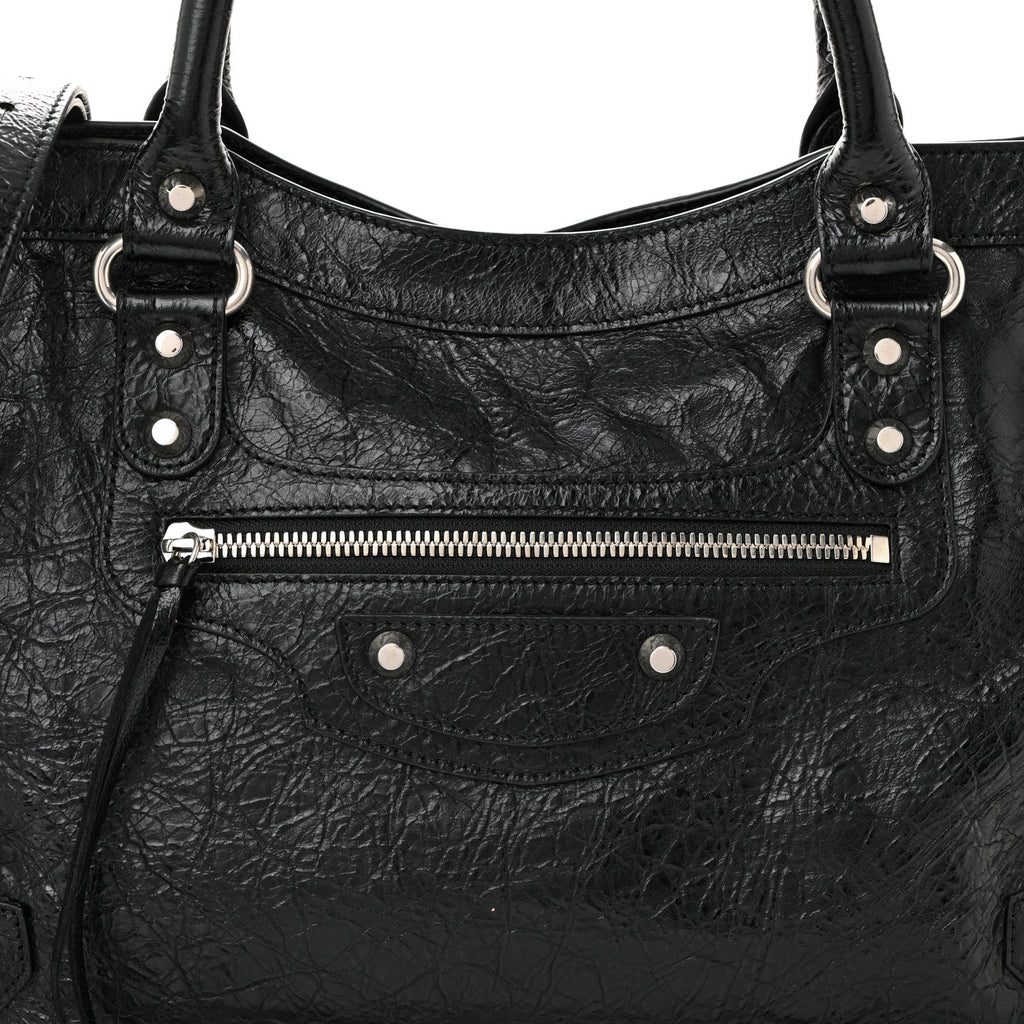 Balenciaga Agneau Classic Silver Hardware City Black