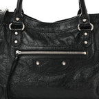 Balenciaga Agneau Classic Silver Hardware City Black