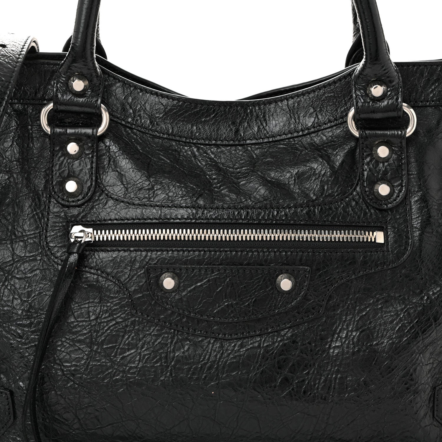 Balenciaga Agneau Classic Silver Hardware City Black