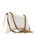 Balenciaga Calfskin Crocodile Small Crush Chain Bag White