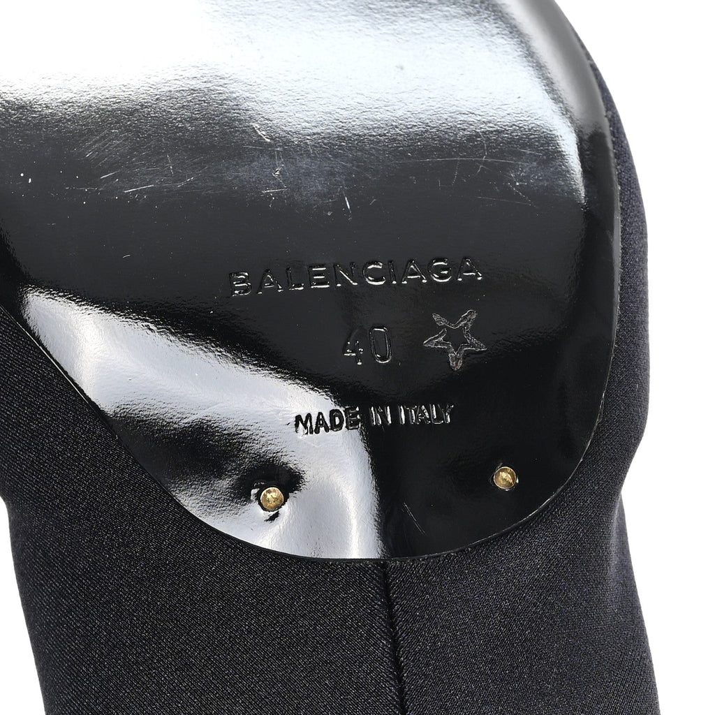 Balenciaga Jersey Crepe Pointed Toe Knife Booties 40 Black