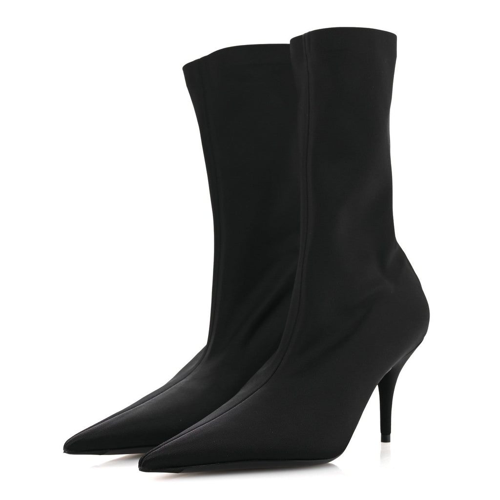 Balenciaga Jersey Crepe Extreme Pointed Toe Knife Booties 36 Black