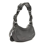Balenciaga Agneau Arena Le Cagole Shoulder Bag XS Dark Grey