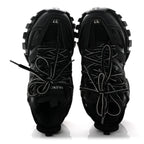 Balenciaga Mesh Nubuck Effect Fabric LED Womens Track Sneakers 37 Black