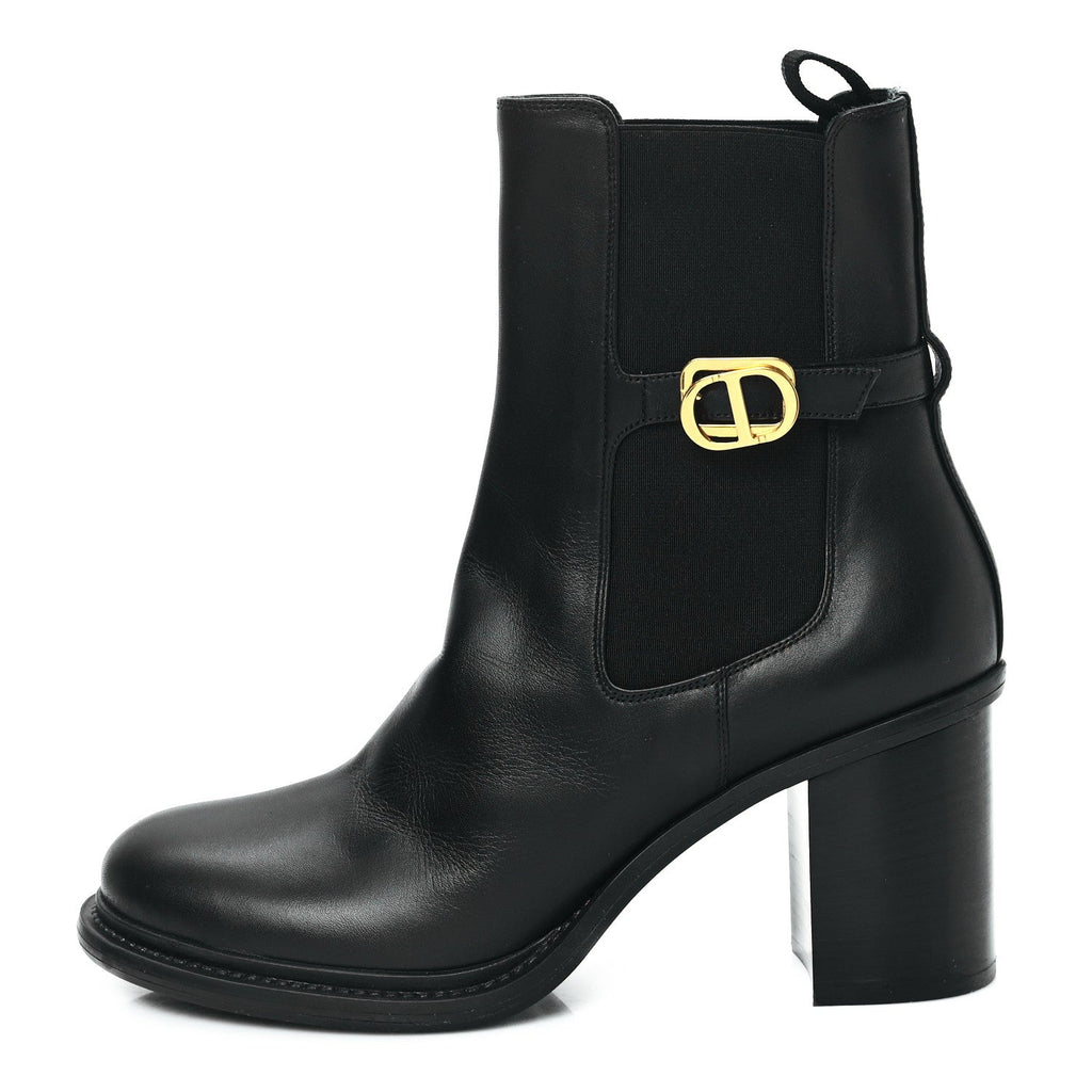 Christian Dior Calfskin Empreinte Ankle Boots 41 Black