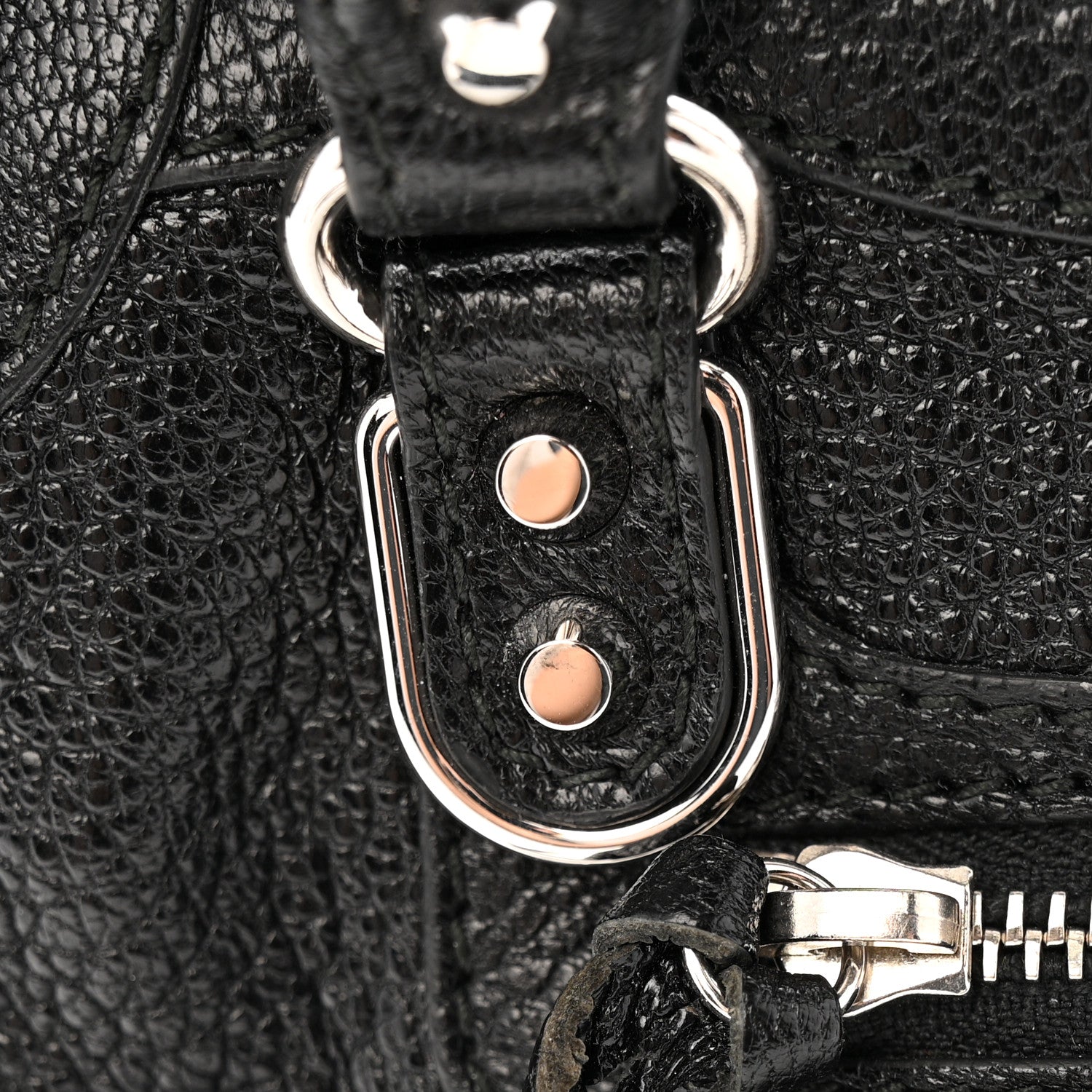 Balenciaga Chevre Silver Metallic Edge Hardware Nano City Black