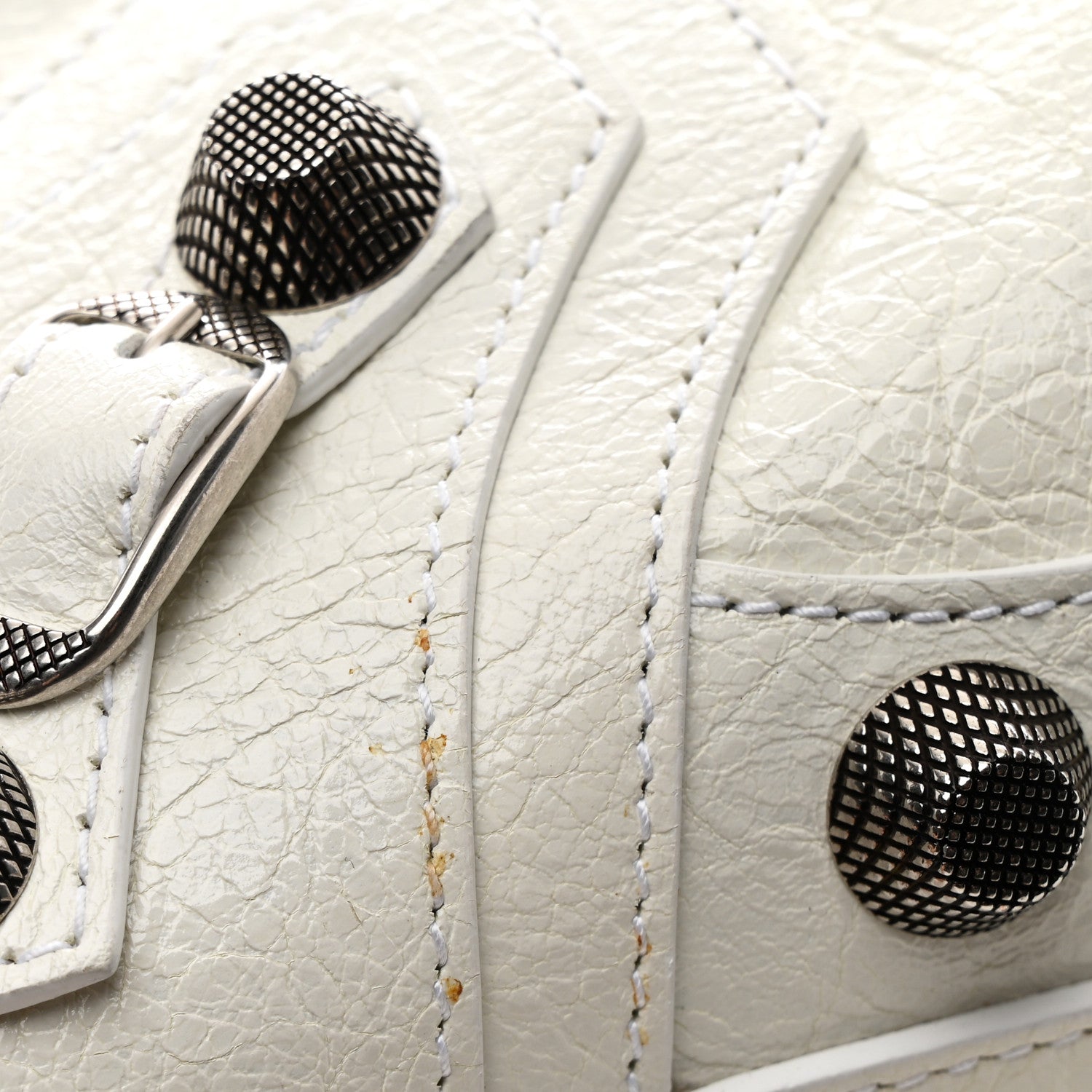Balenciaga Agneau Arena Neo Cagole City Handbag Optic White