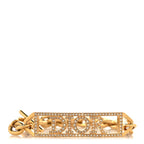 Christian Dior Metal Crystal Logo ID Chain Bracelet Gold