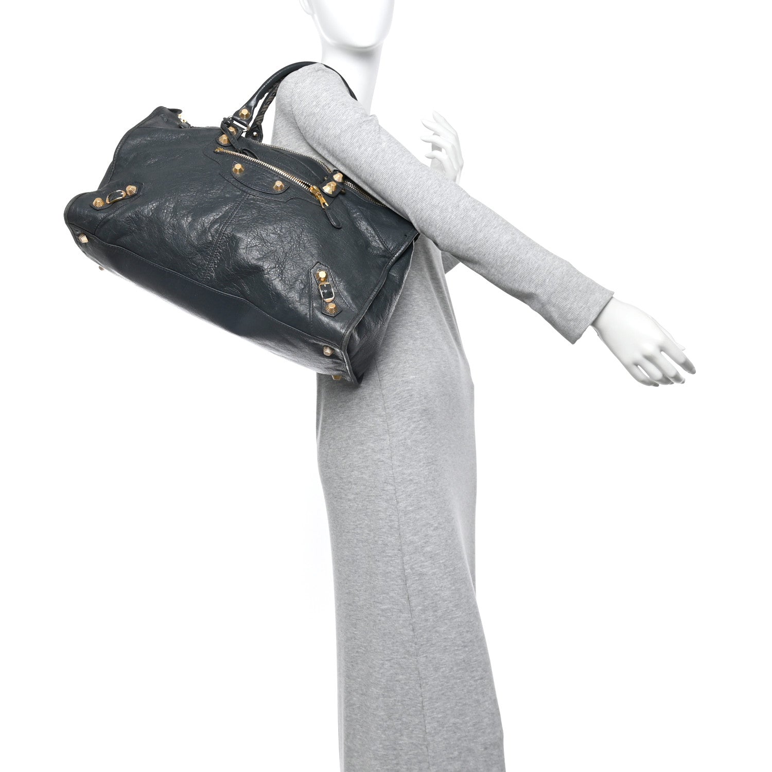 Balenciaga Agneau Giant 12 Gold Hardware Work Anthracite