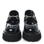 Gucci Cordovan Lux Womens Horsebit Platform Ankle Boots 38.5 Black