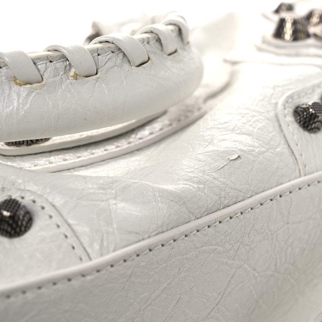 Balenciaga Agneau Arena Mini Le Cagole Duffle Crossbody Bag Optic White