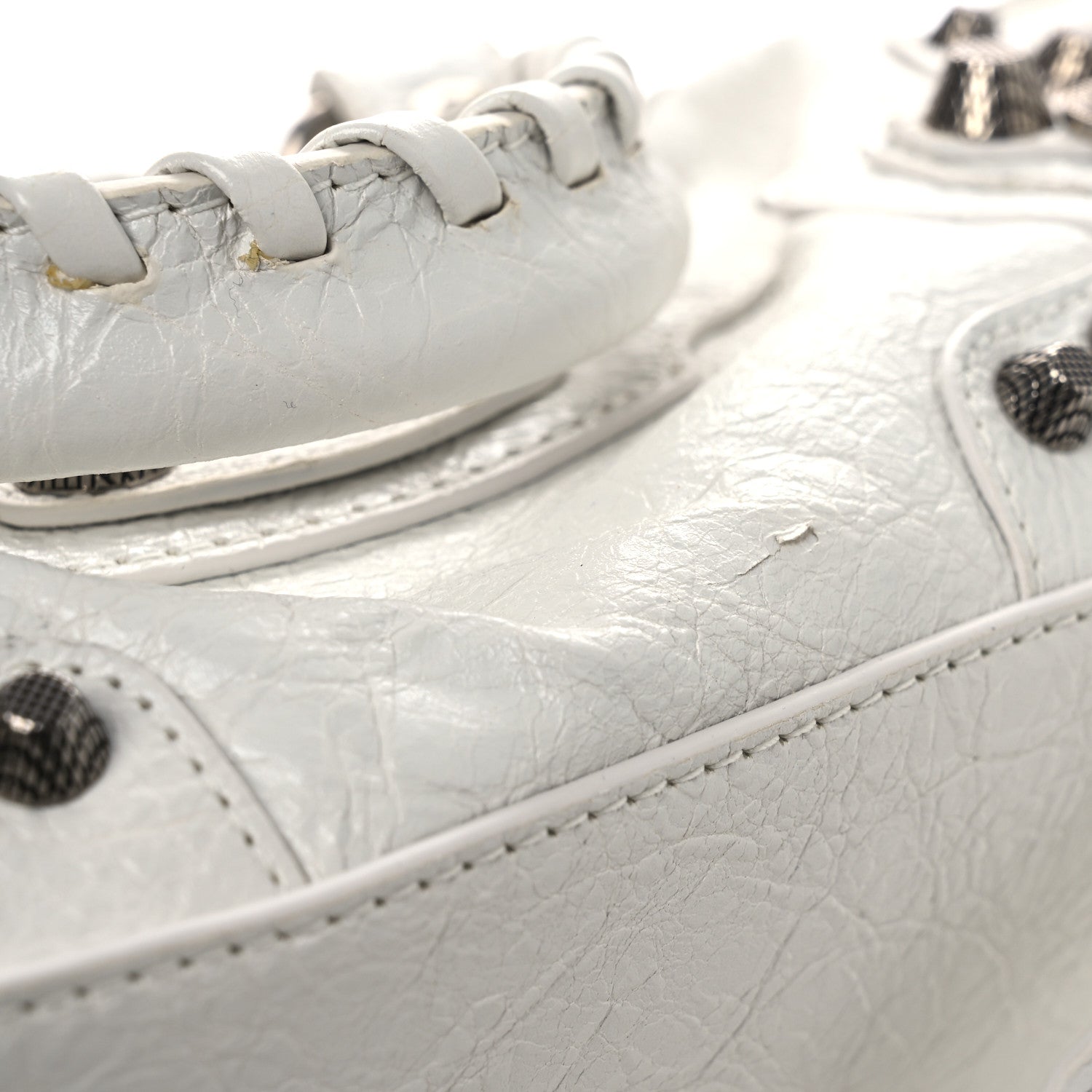Balenciaga Agneau Arena Mini Le Cagole Duffle Crossbody Bag Optic White