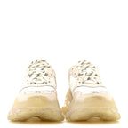 Balenciaga Fabric Mesh Clear Sole Womens Triple S Sneakers 36 Honeycomb White