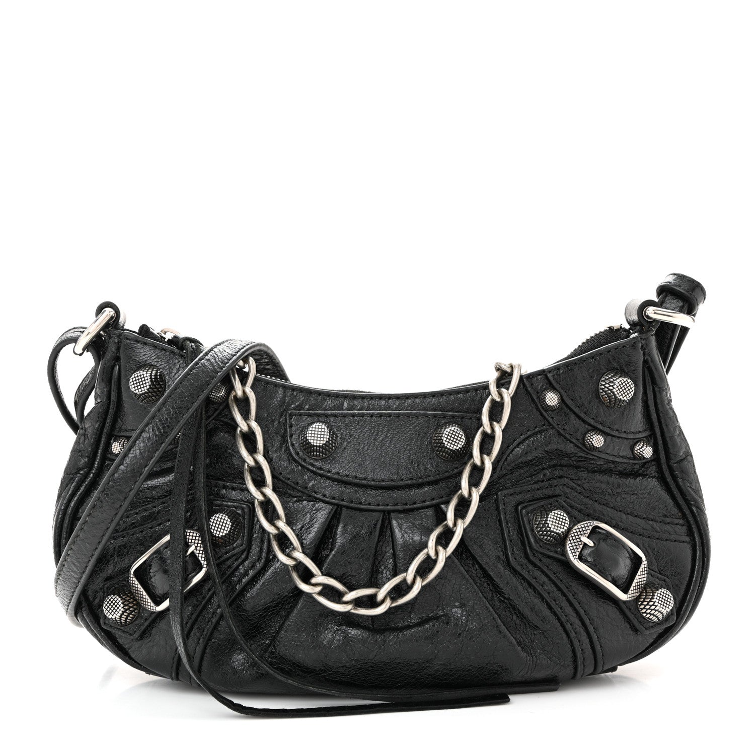 Balenciaga Agneau Arena Le Cagole Mini Purse With Chain Black