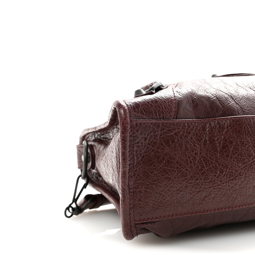 Balenciaga Agneau Arena Storico Classic Hardware Small Le City Dark Burgundy