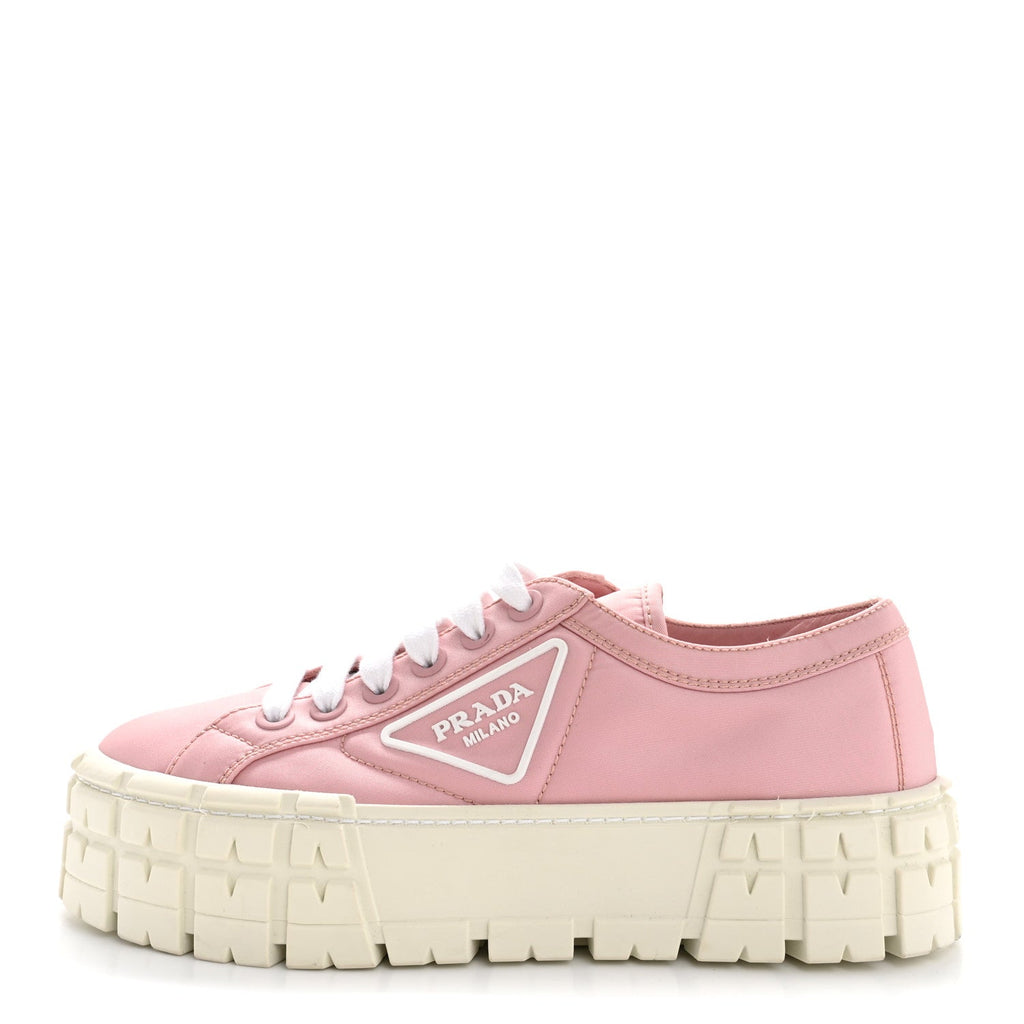 Prada Re-Nylon Gabardine Triangle Logo Double Wheel 50mm Sneakers 38 Alabastro