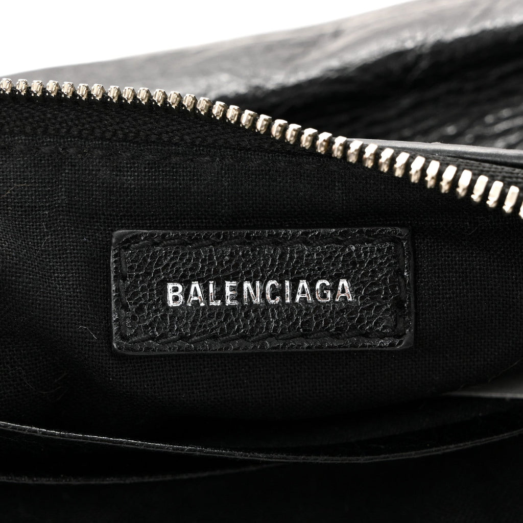 Balenciaga Agneau Arena Le Cagole Mini Purse With Chain Black