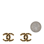 Chanel Resin Along The Nile CC Earrings Gold Black