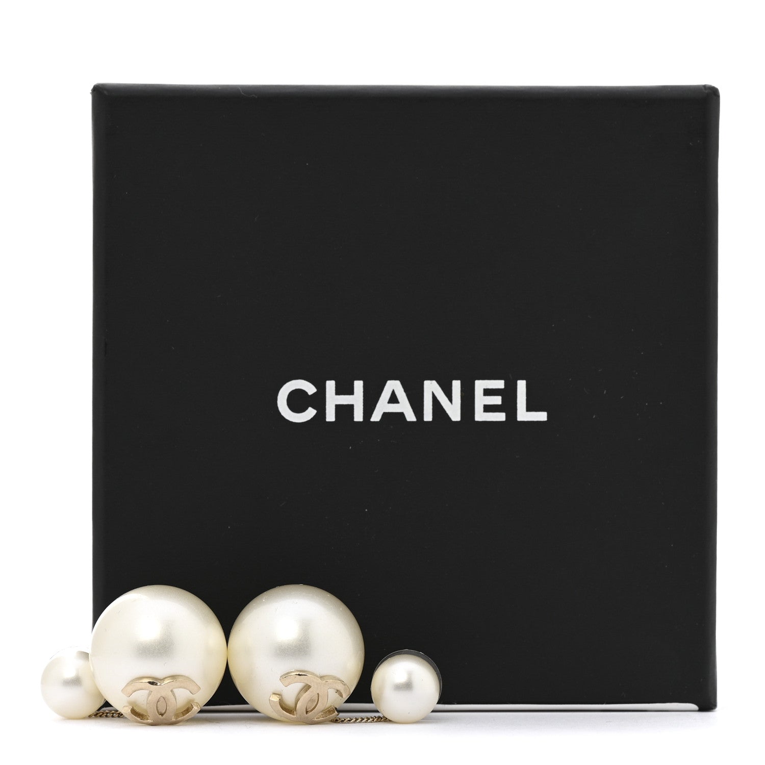 Chanel Pearl CC Drop Earrings Gold