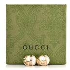 Gucci Metal Pearl Logo Magnetic Earrings Gold