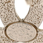 Chanel Glitter Resin CC Earrings Silver White