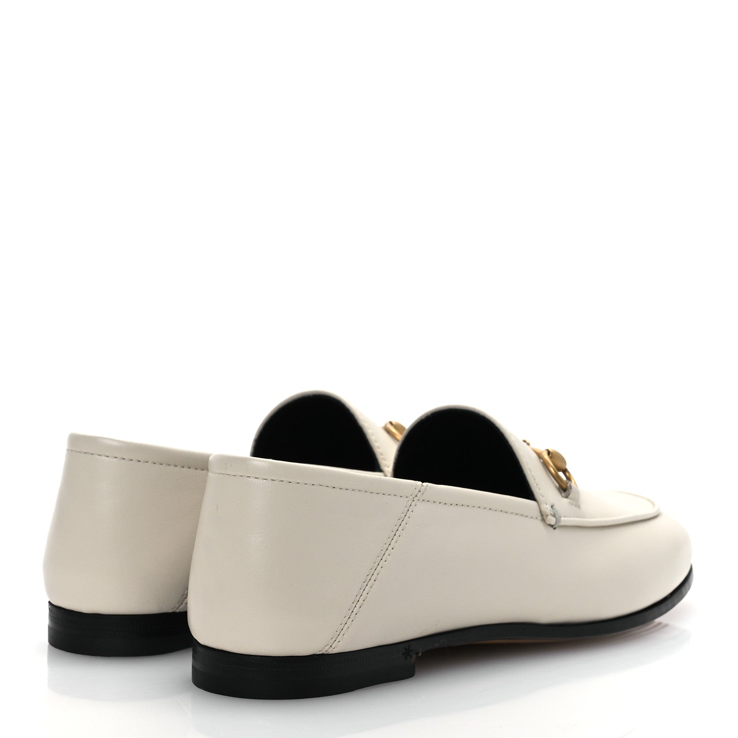 Gucci Calfskin Womens Jordaan Loafers 35.5 Mystic White