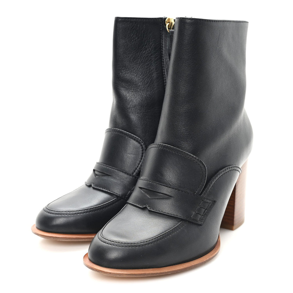 Loewe Calfskin Loafer Ankle Boots 39 Black