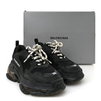 Balenciaga Fabric Mesh Womens Triple S Sneakers 39 Black