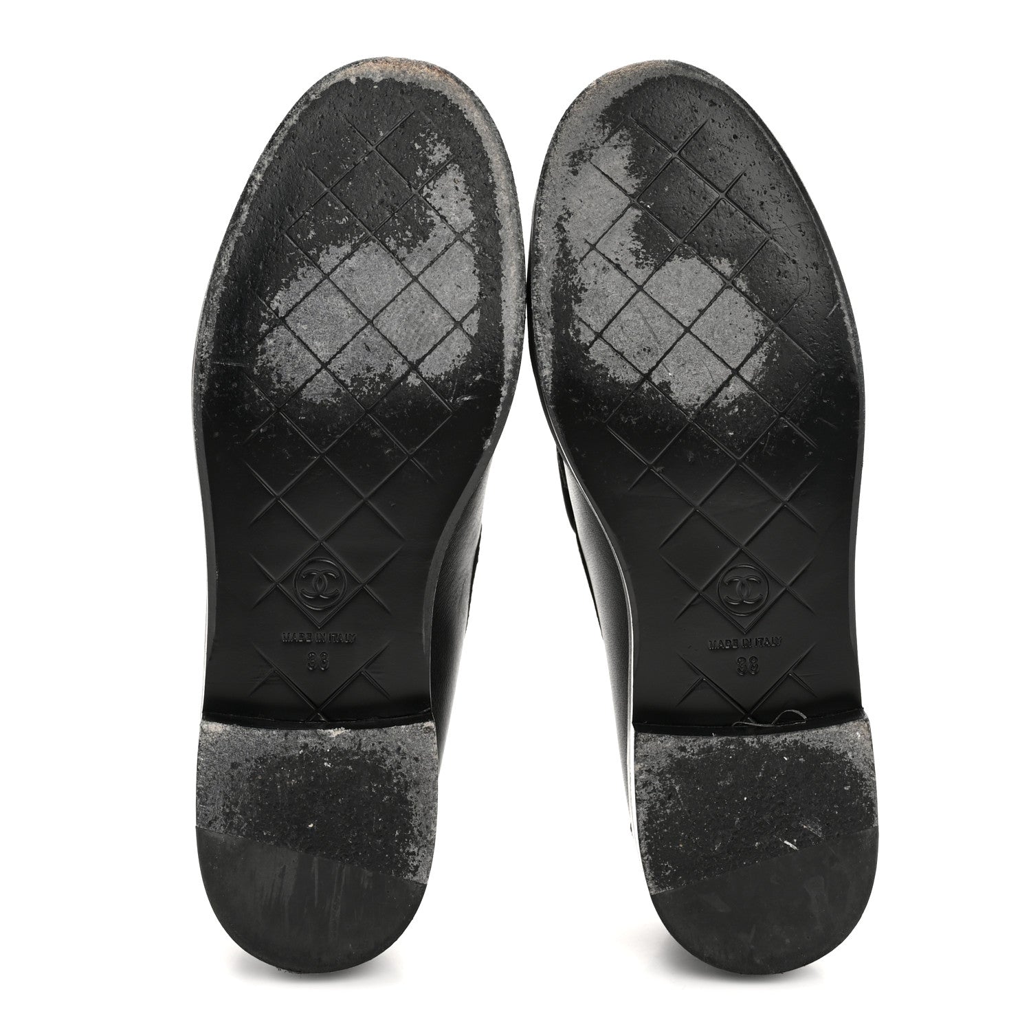 Chanel Lambskin Quilted CC Turnlock Loafers 38 Black