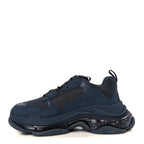 Balenciaga Fabric Mesh Clear Sole Fluo Mens Triple S Sneakers 40 Ombre Blue