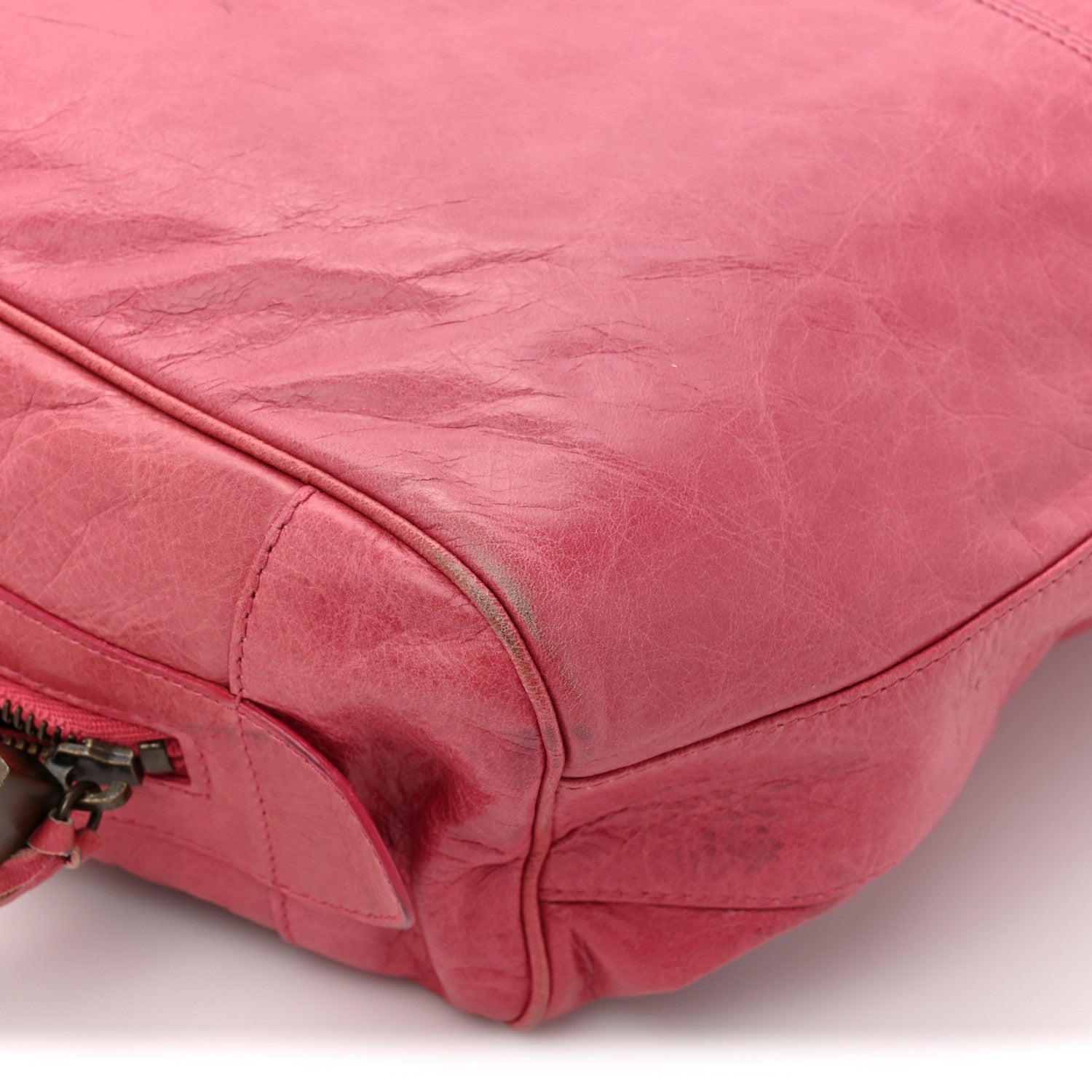 Balenciaga Agneau Classic Hardware Briefcase Tote Pivoine