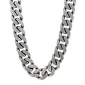 Saint Laurent Metal Curb Chain Necklace Oxidized Silver