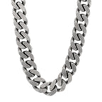 Saint Laurent Metal Curb Chain Necklace Oxidized Silver