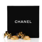 Chanel Metal Natural Stones CC Drop Earrings Gold