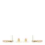 Chanel Metal Crystal CC Heart Drop Earrings Gold