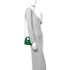 Chanel Shiny Aged Calfskin Quilted Mini Nano Kelly Shopper Green