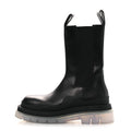 Bottega Veneta Calfskin The Tire Chelsea Boots 39 Black Transparent