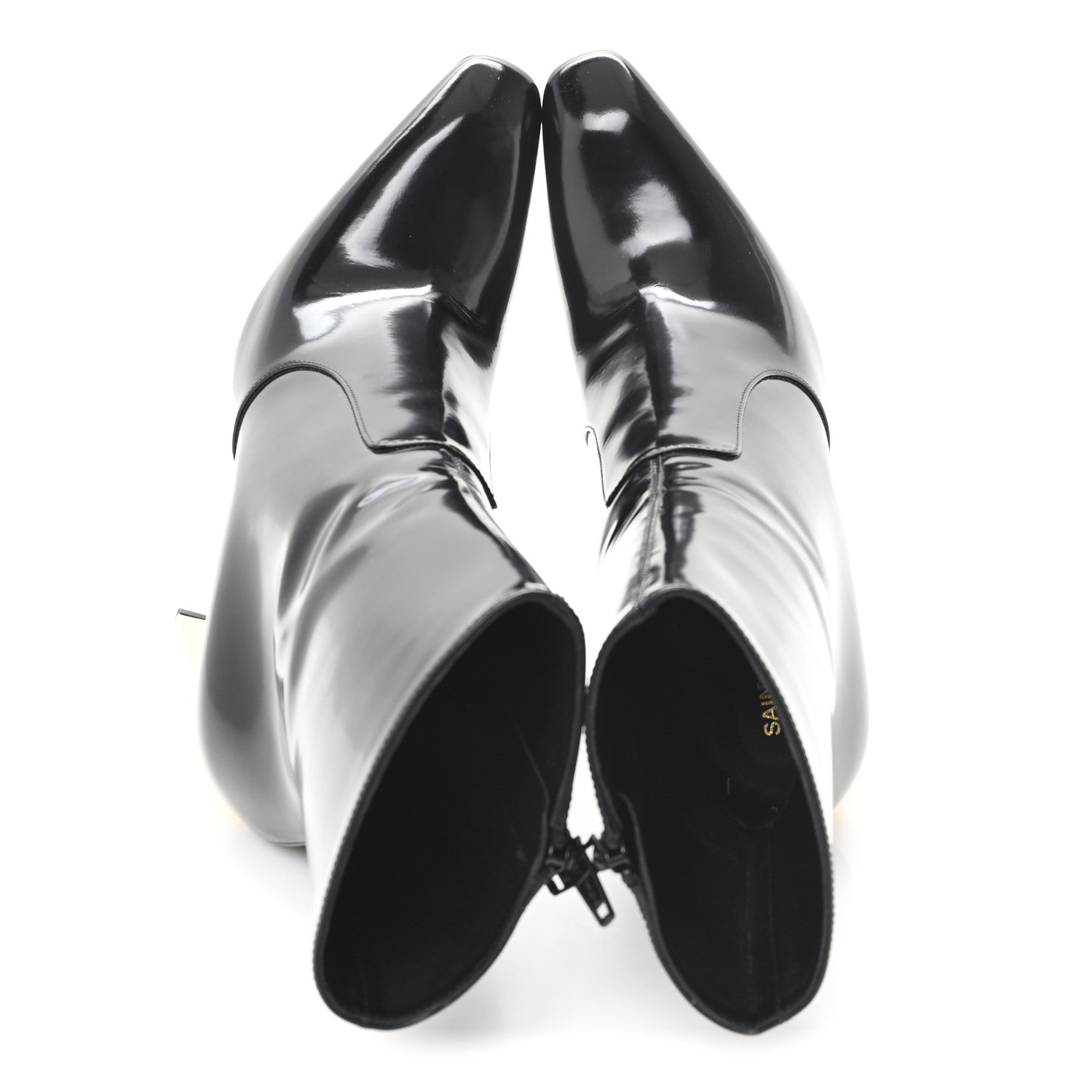 Saint Laurent Vitello Marilyn Auteuil 105 Ankle Zip Boots 40 Black