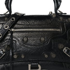 Balenciaga Arena Lambskin Medium Hourglass X Le Cagole Top Handle Bag Black