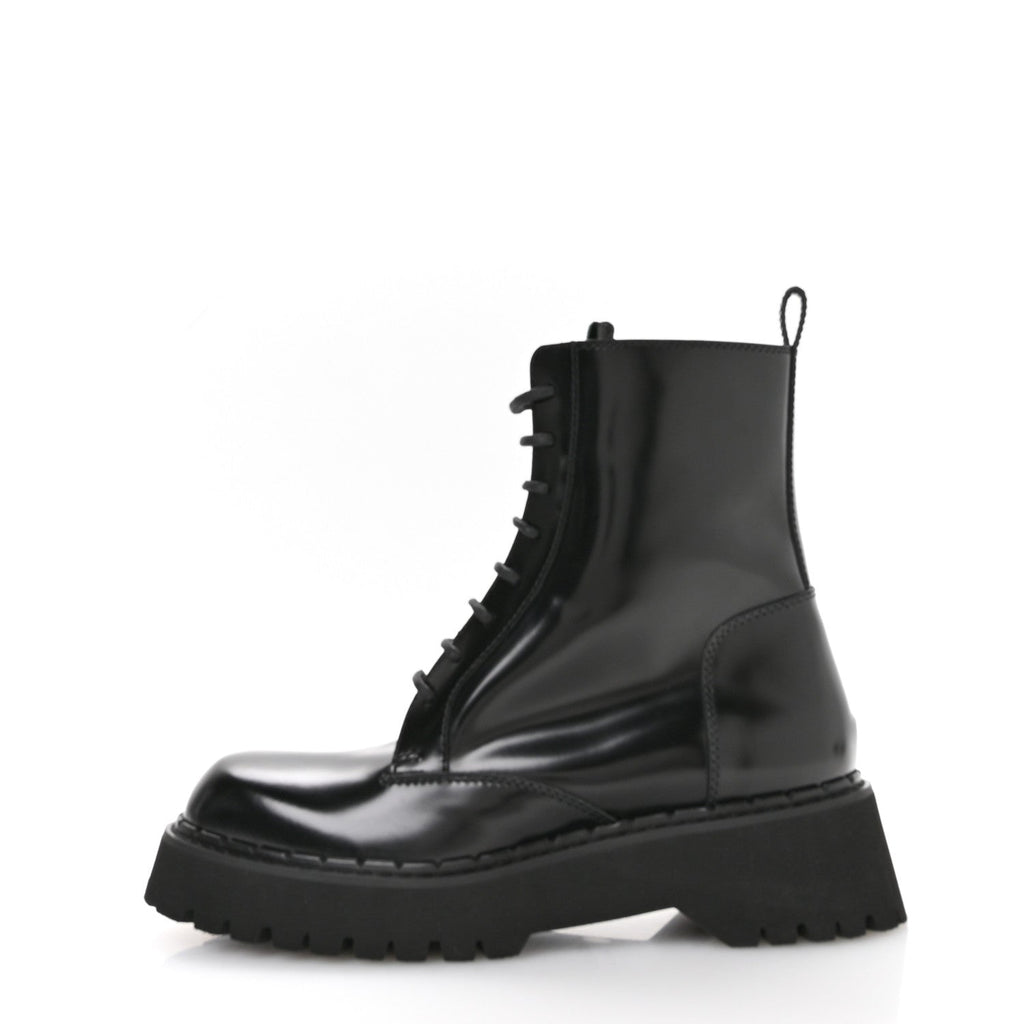 Gucci Spice Lux Nappa Web Combat Boots 40 Black