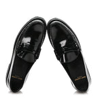 Saint Laurent Glazed Calfskin Le Loafer 15 Penny Slippers 39 Black