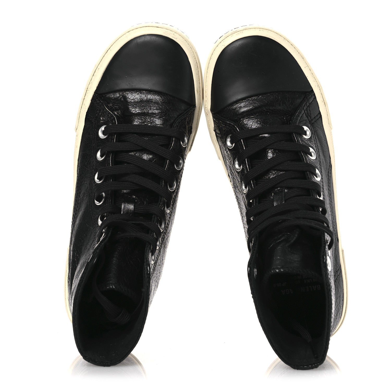 Balenciaga Agneau Arena Womens Paris High Top Sneakers 39 Black