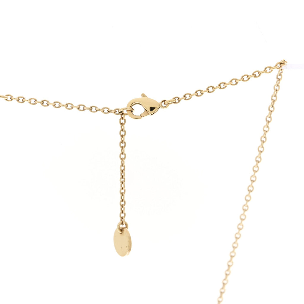 Christian Dior Crystal Pearl CD Shiny-D Tribal Long Necklace Gold
