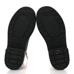 Fendi Fabric Jacquard Vitello FF Domino 50mm Biker Boots 38 Tobacco Black Sand